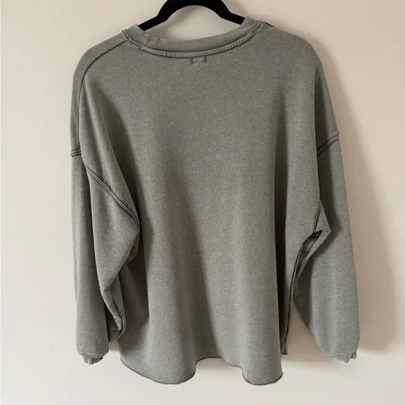 24. | aerie | Sage Green | Distressed Oversized Sweater - Picture 3 of 6